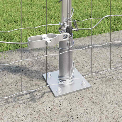 Zaun mit Pfosten Silber 1,6 x 10 m Stahl