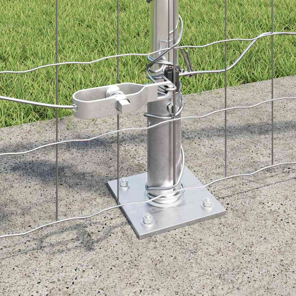 Zaun mit Pfosten Silber 1 x 25 m Stahl