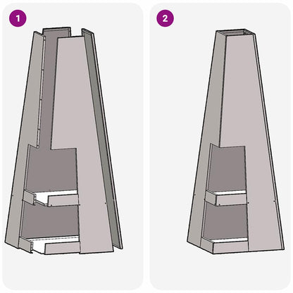Feuerstelle Schwarz 35 x 35 x 100 cm Stahl