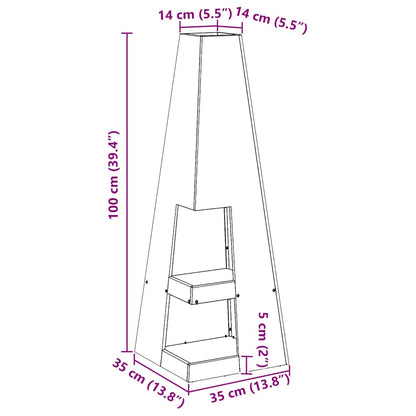 Feuerstelle Schwarz 35 x 35 x 100 cm Stahl