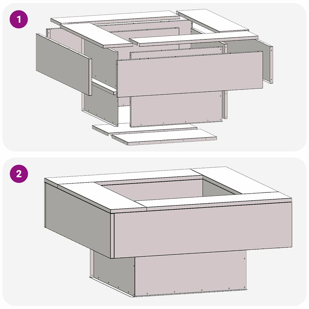 Feuerstelle Schwarz 80 x 80 x 40 cm Stahl
