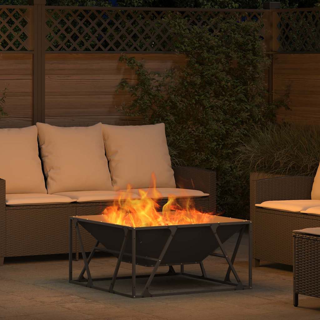 Feuerstelle Schwarz 80 x 80 x 40 cm Stahl