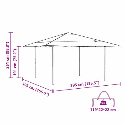 Pavillon-Zelt Blau 395 x 395 x 251 cm Stoff