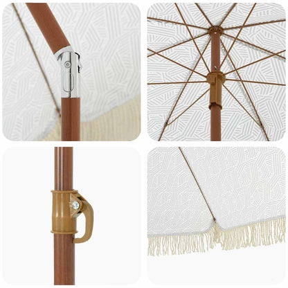 Strandparasol Grau und Weiß 160 x 160 x 196 cm