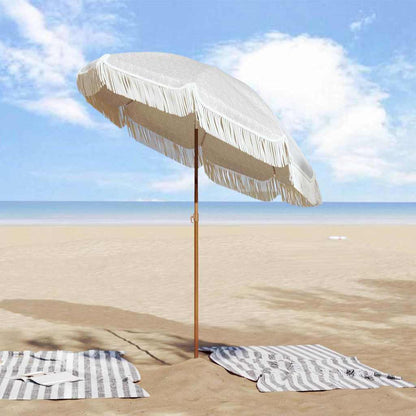 Strandparasol Grau und Weiß 160 x 160 x 196 cm