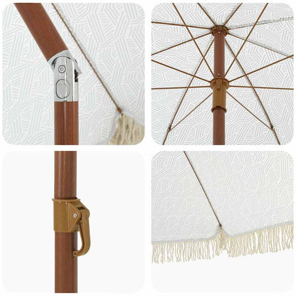 Strandparasol Grau und Weiß 205 x 205 x 210 cm