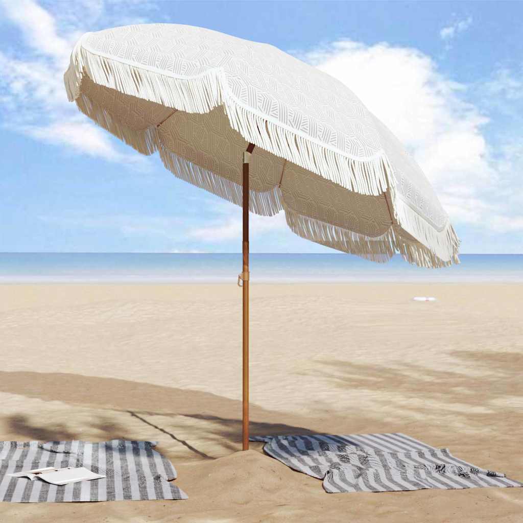 Strandparasol Grau und Weiß 205 x 205 x 210 cm