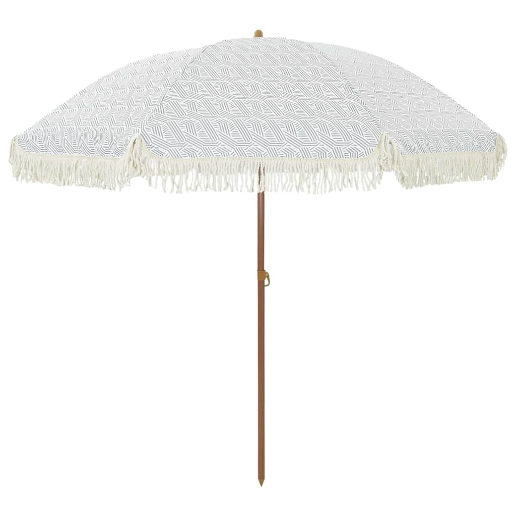 Strandparasol Grau und Weiß 205 x 205 x 210 cm
