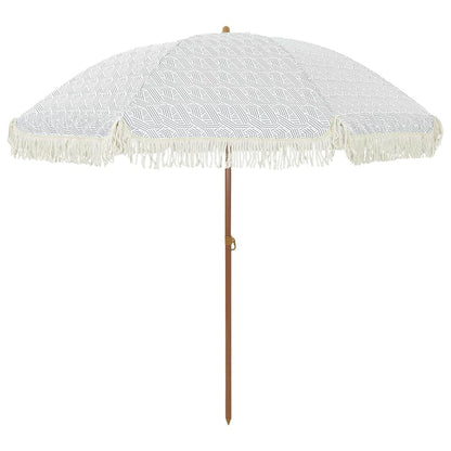 Strandparasol Grau und Weiß 205 x 205 x 210 cm