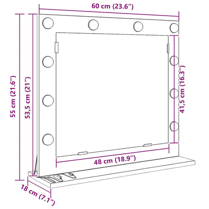 Waschtischspiegel Rechtwinklig Sonoma-Eiche 60 x 55 x 18 cm