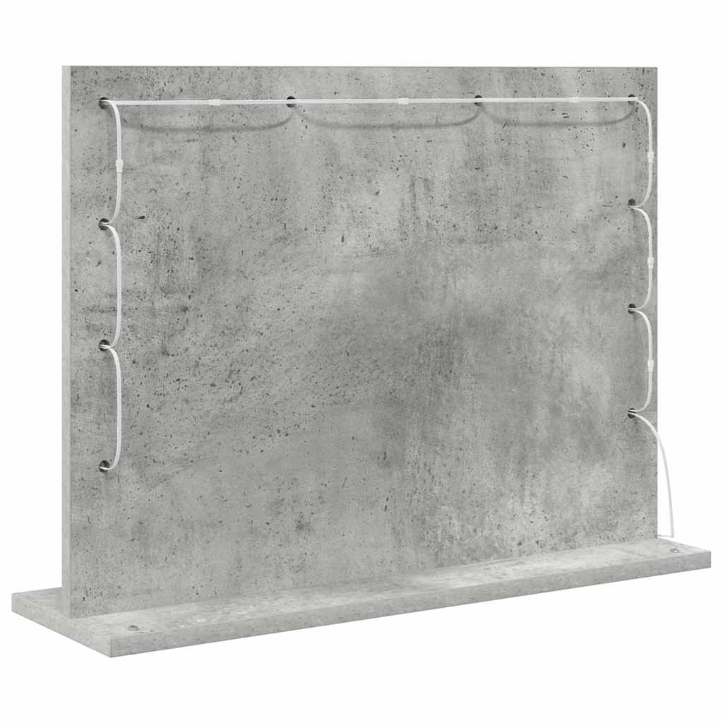 Waschtischspiegel Rechtwinklig Beton Grau 60 x 45 x 18 cm