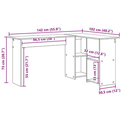Schreibtisch Sonoma-Eiche 142 x 102 x 73 cm Holzwerkstoff