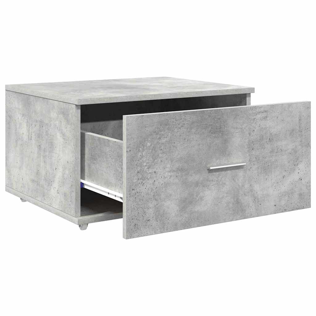 Schubladenschrank Mit Rad Beton Grau 55 x 45 x 31 cm