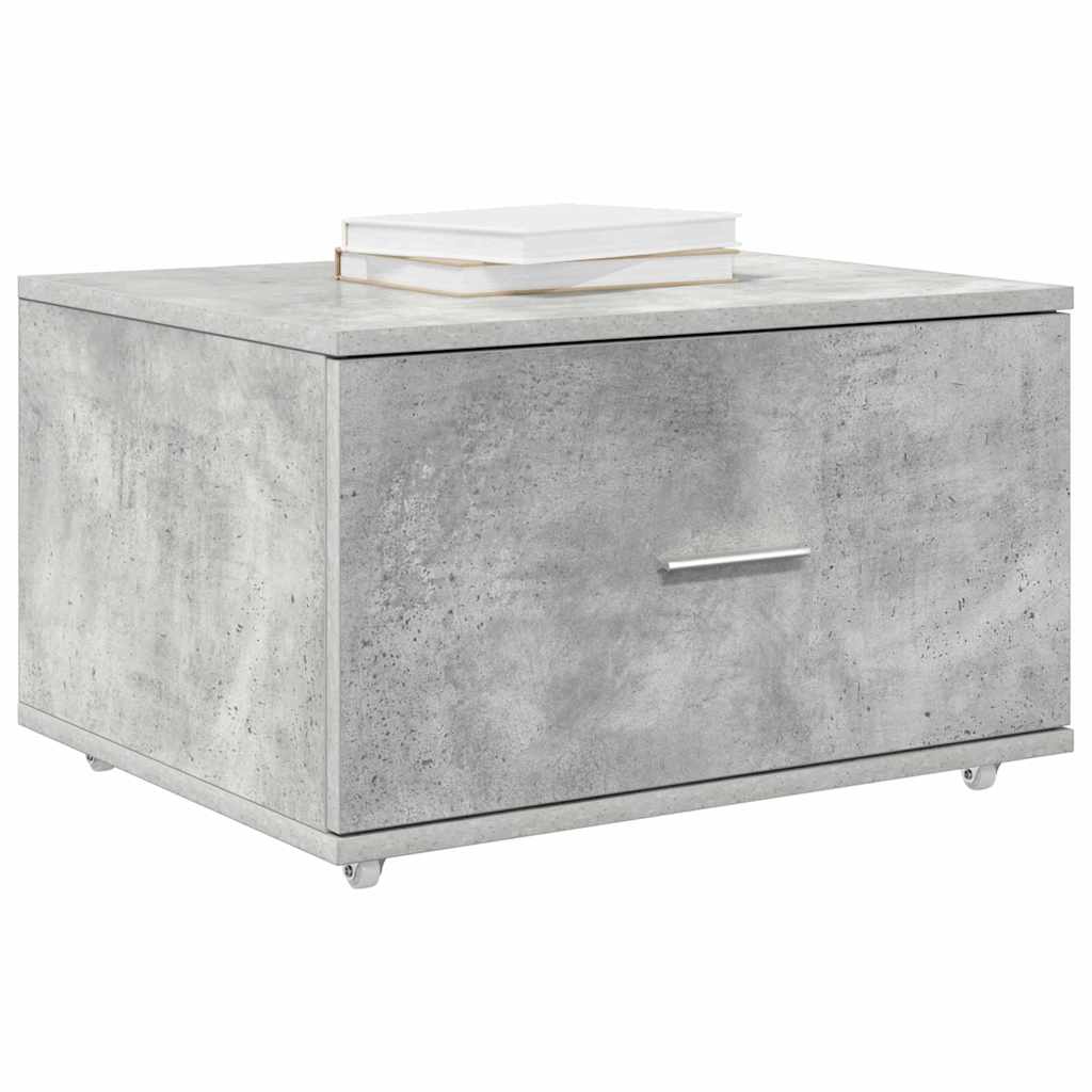 Schubladenschrank Mit Rad Beton Grau 55 x 45 x 31 cm