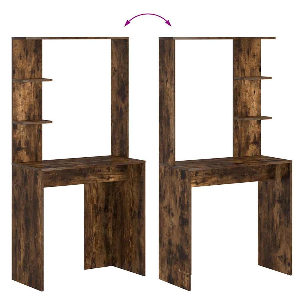 Schreibtisch mit Regal Geräucherte Eiche 78,5 x 37 x 154,5 cm