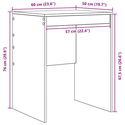 Schreibtisch Schwarz Eichen-Optik 60 x 50 x 76 cm
