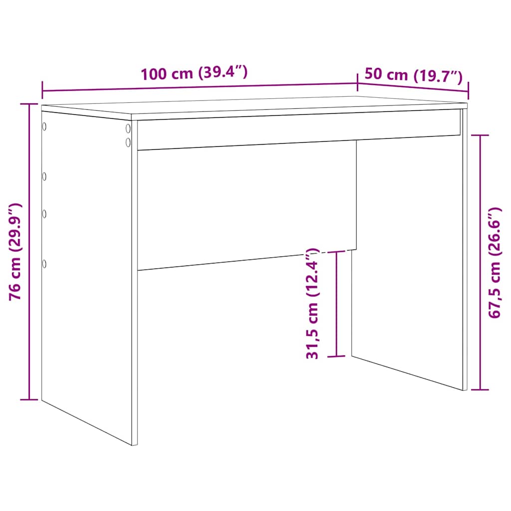 Schreibtisch Weiß 100 x 50 x 76 cm