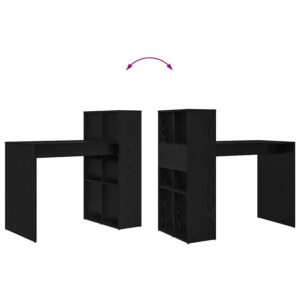 Schreibtisch mit Regal Schwarz Eichen-Optik 108 x 55 x 103.5 cm