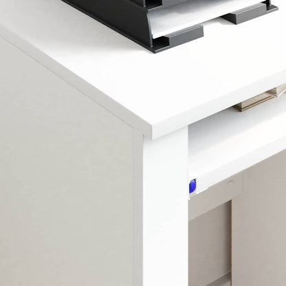 Tisch mit Rädern mit Regal Weiß 91 x 50 x 77 cm Holzwerkstoff