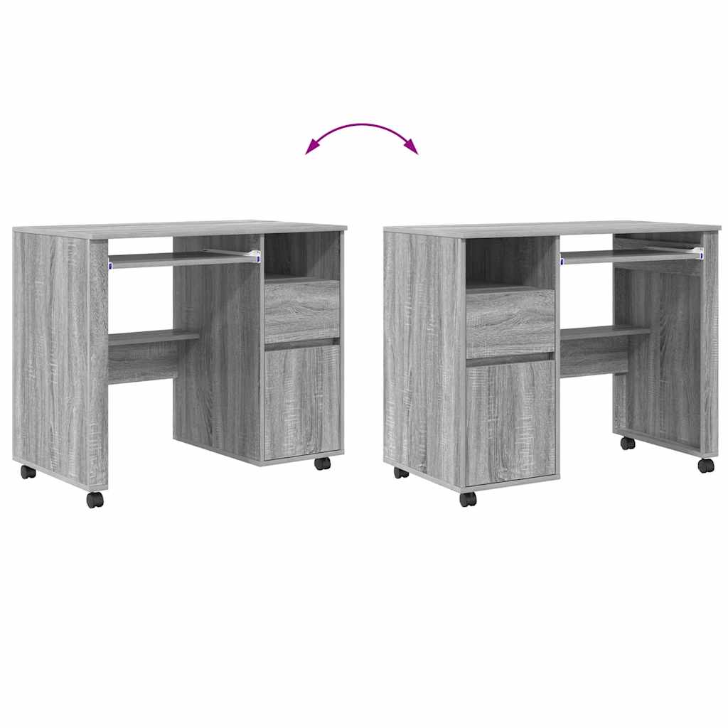 Tisch mit Rädern Graues Sonoma 91 x 50 x 77 cm Holzwerkstoff