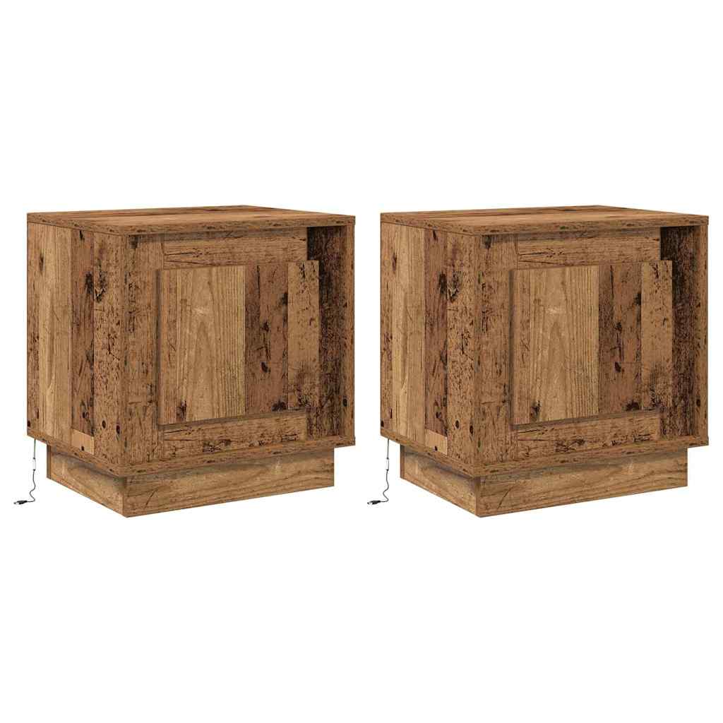 Nachttisch 2 pcs Altholz 44 x 34,5 x 45 cm Holzwerkstoff