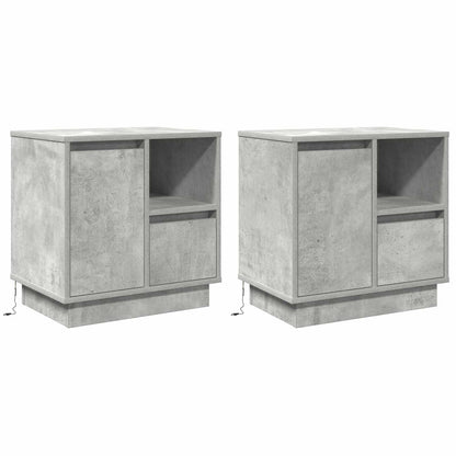Nachttisch 2 pcs Beton Grau 50 x 34,5 x 50 cm Holzwerkstoff