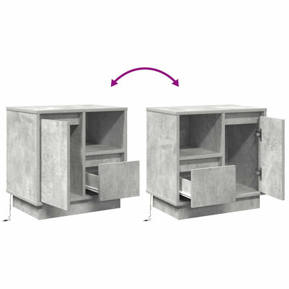 Nachttisch 2 pcs Beton Grau 50 x 34,5 x 50 cm Holzwerkstoff