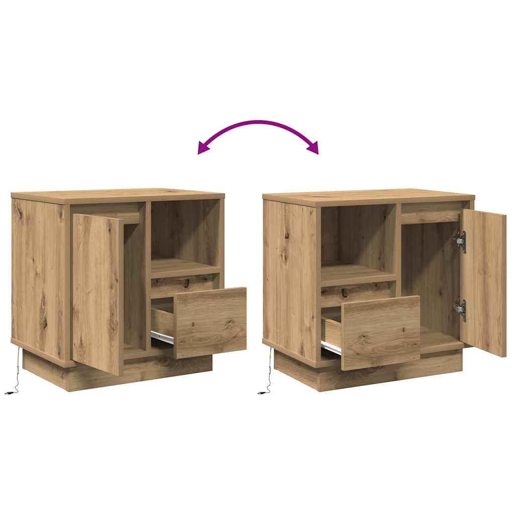 Nachttisch 2 pcs Artisan-Eiche 50 x 34,5 x 50 cm Holzwerkstoff