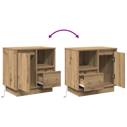 Nachttisch 2 pcs Artisan-Eiche 50 x 34,5 x 50 cm Holzwerkstoff