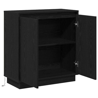 Sideboard Schwarz Eichen-Optik 71 x 34,5 x 75 cm Holzwerkstoff