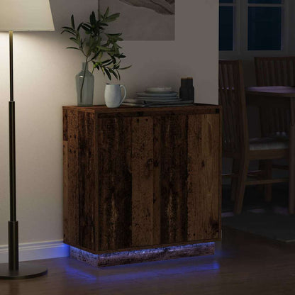 LED-Sideboard mit Regal Altholz 71 x 34,5 x 75 cm Holzwerkstoff