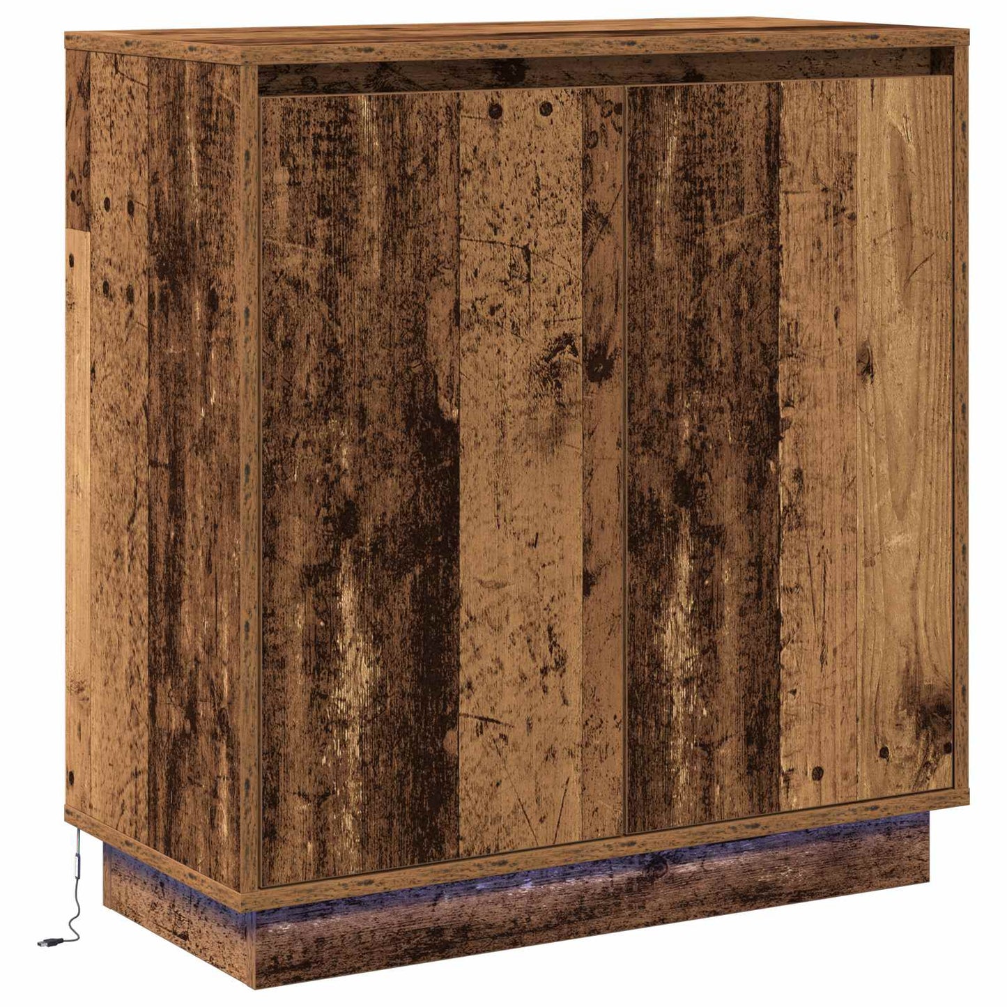 LED-Sideboard mit Regal Altholz 71 x 34,5 x 75 cm Holzwerkstoff