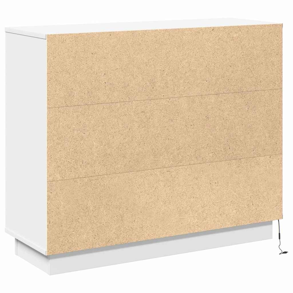 LED-Sideboard Weiß 90 x 32 x 75 cm Holzwerkstoff