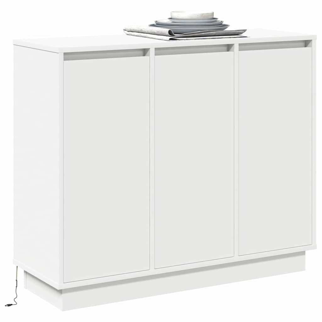 LED-Sideboard Weiß 90 x 32 x 75 cm Holzwerkstoff