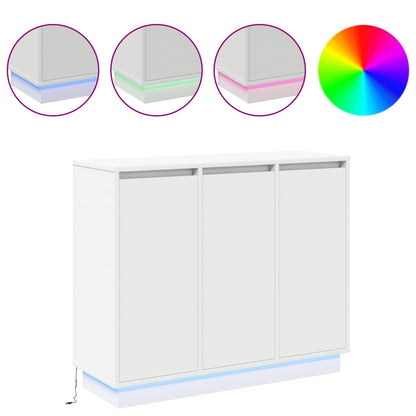 LED-Sideboard Weiß 90 x 32 x 75 cm Holzwerkstoff