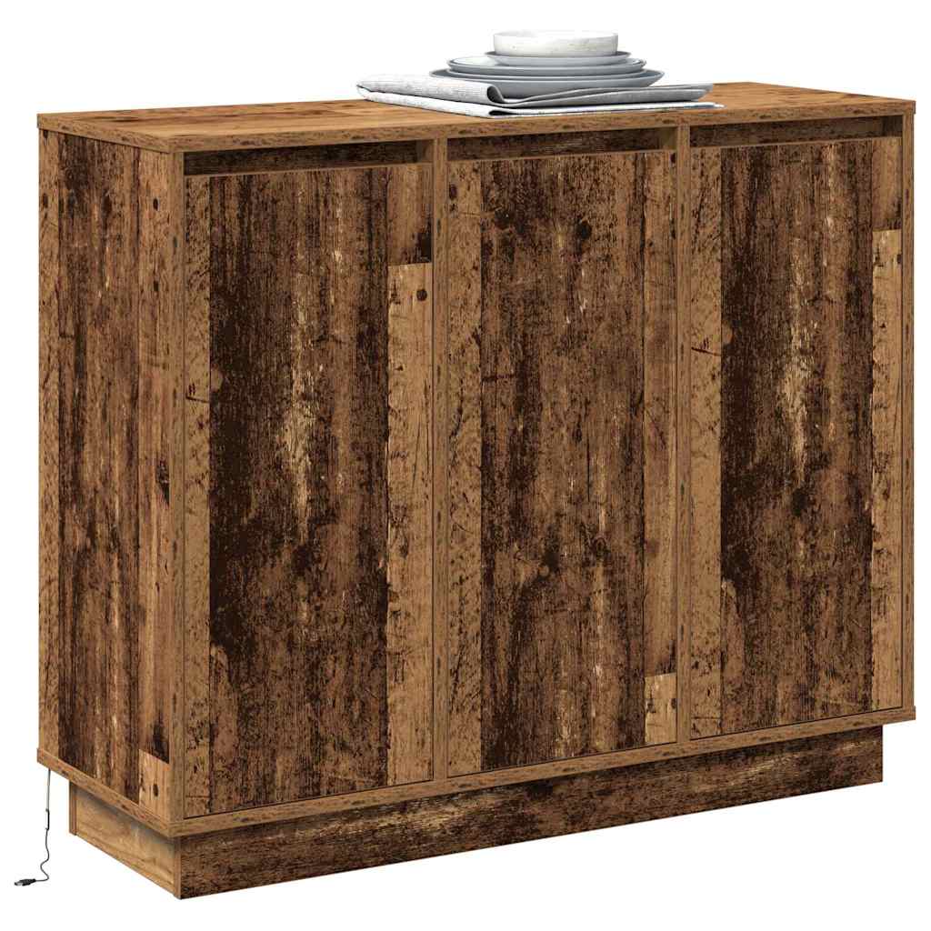 LED-Sideboard Altholz 90 x 32 x 75 cm Holzwerkstoff