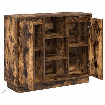 LED-Sideboard Geräucherte Eiche 90 x 32 x 75 cm Holzwerkstoff