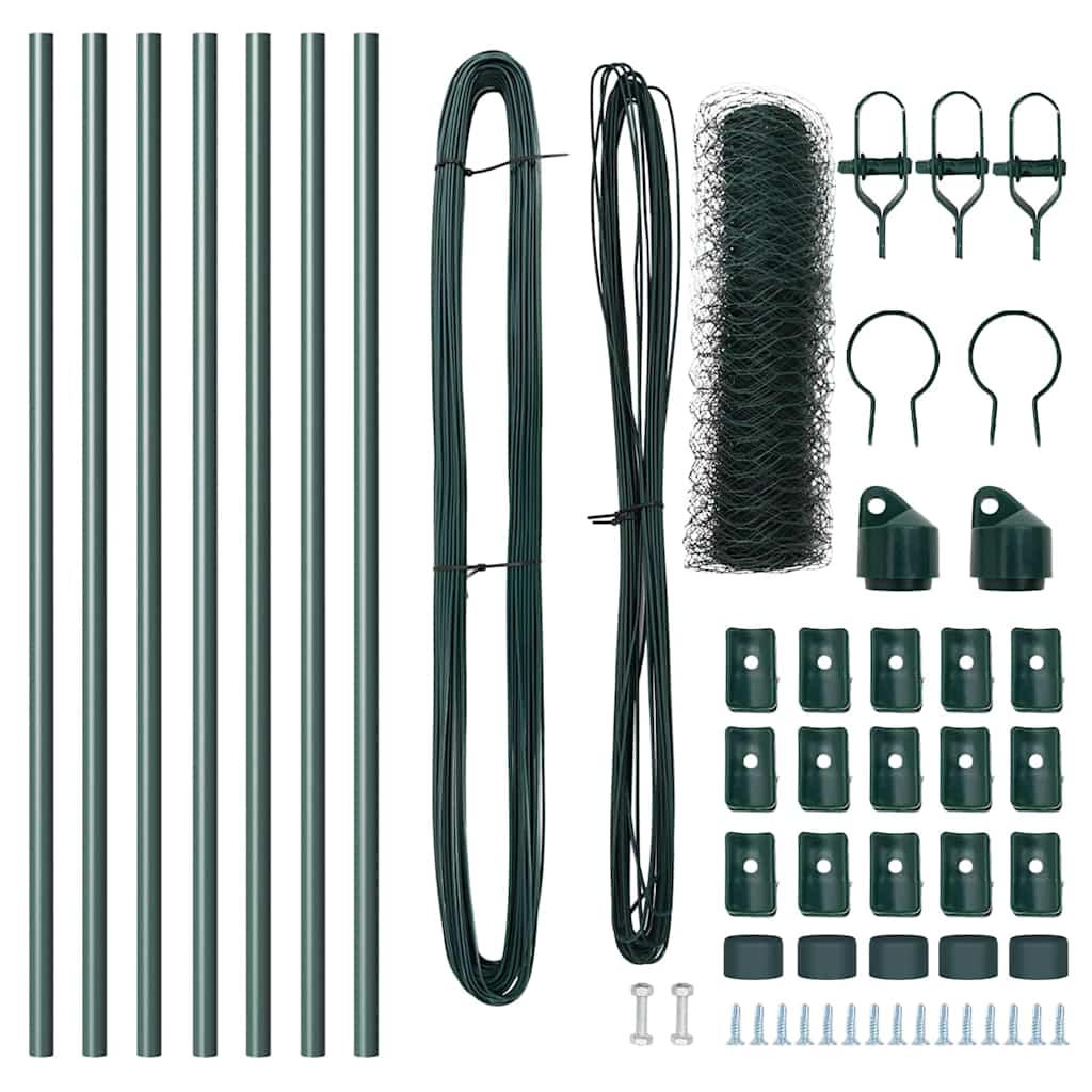 Zaunpfosten Grün 10 x 0,5 m (36 mm Mesh) Stahl und PVC