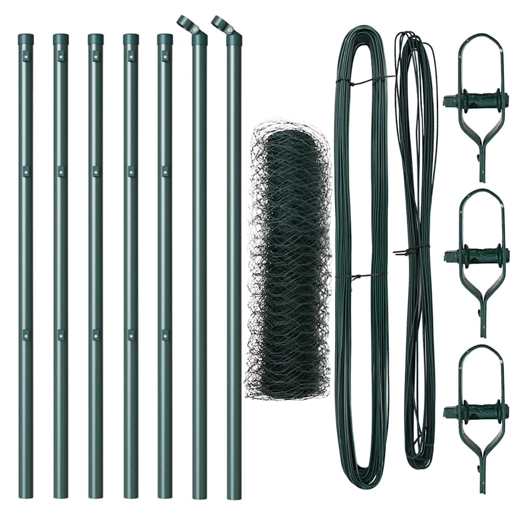 Zaunpfosten Grün 10 x 0,8 m (36 mm Mesh) Stahl und PVC