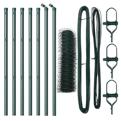 Zaunpfosten Grün 10 x 0,8 m (36 mm Mesh) Stahl und PVC