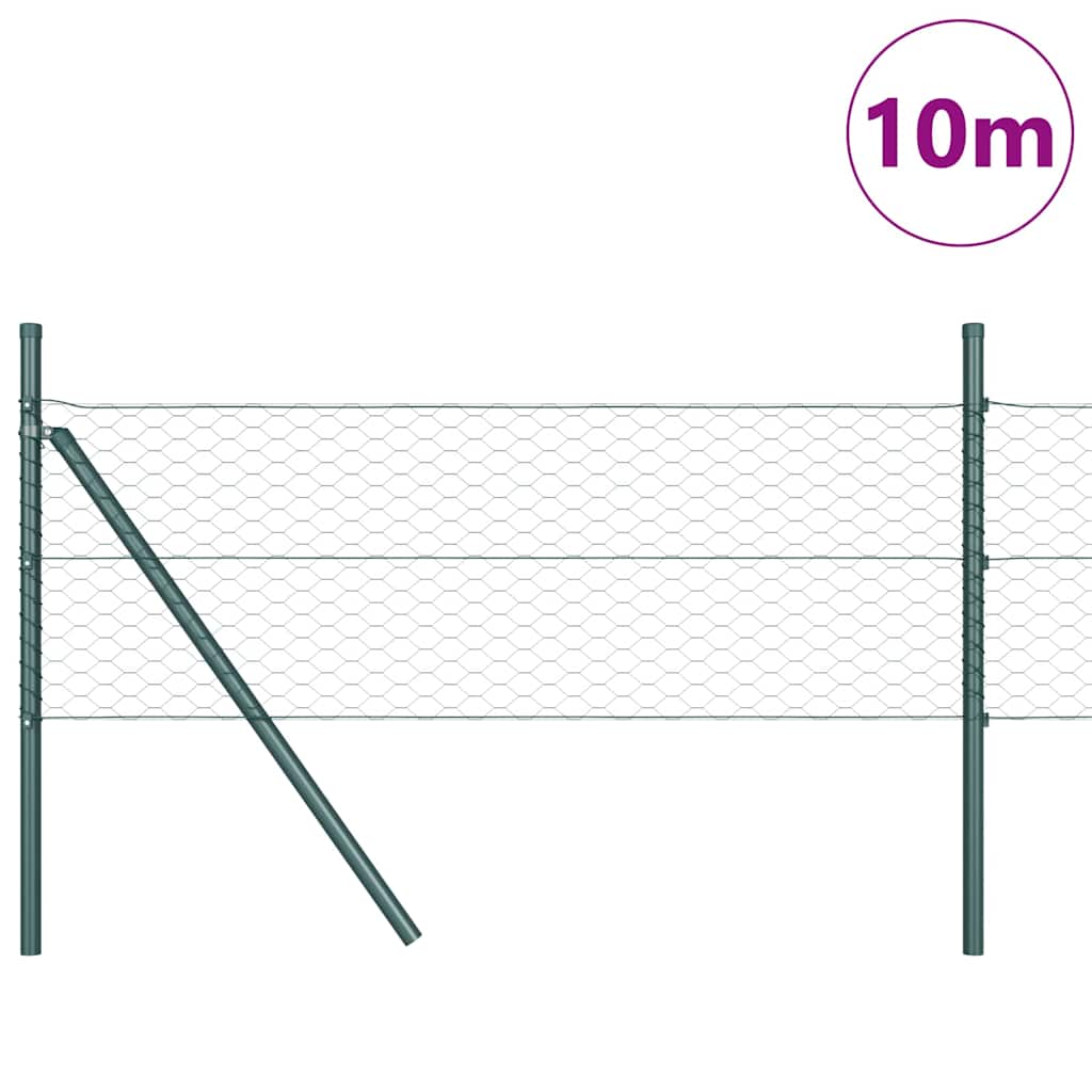 Zaunpfosten Grün 10 x 0,8 m (36 mm Mesh) Stahl und PVC