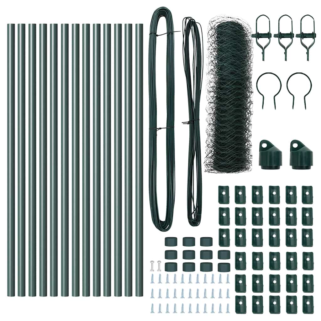 Zaunpfosten Grün 25 x 0,5 m (36 mm Netz) Stahl