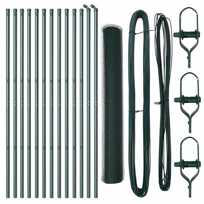 Zaunpfosten Grün 25 x 1 m (13 mm Gewebe) Stahl