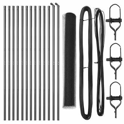 Zaunpfosten Grau 25 x 1,2 m (25 mm Maschen) Stahl