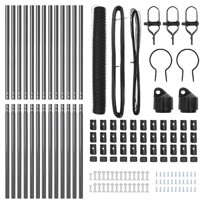 Zaunpfosten Grau 25 x 1,2 m (50 mm Maschen) Stahl