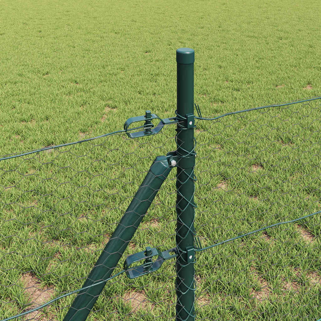 Zaunpfosten Grau 50 x 0,4 m (25 mm Netz) Stahl und PVC
