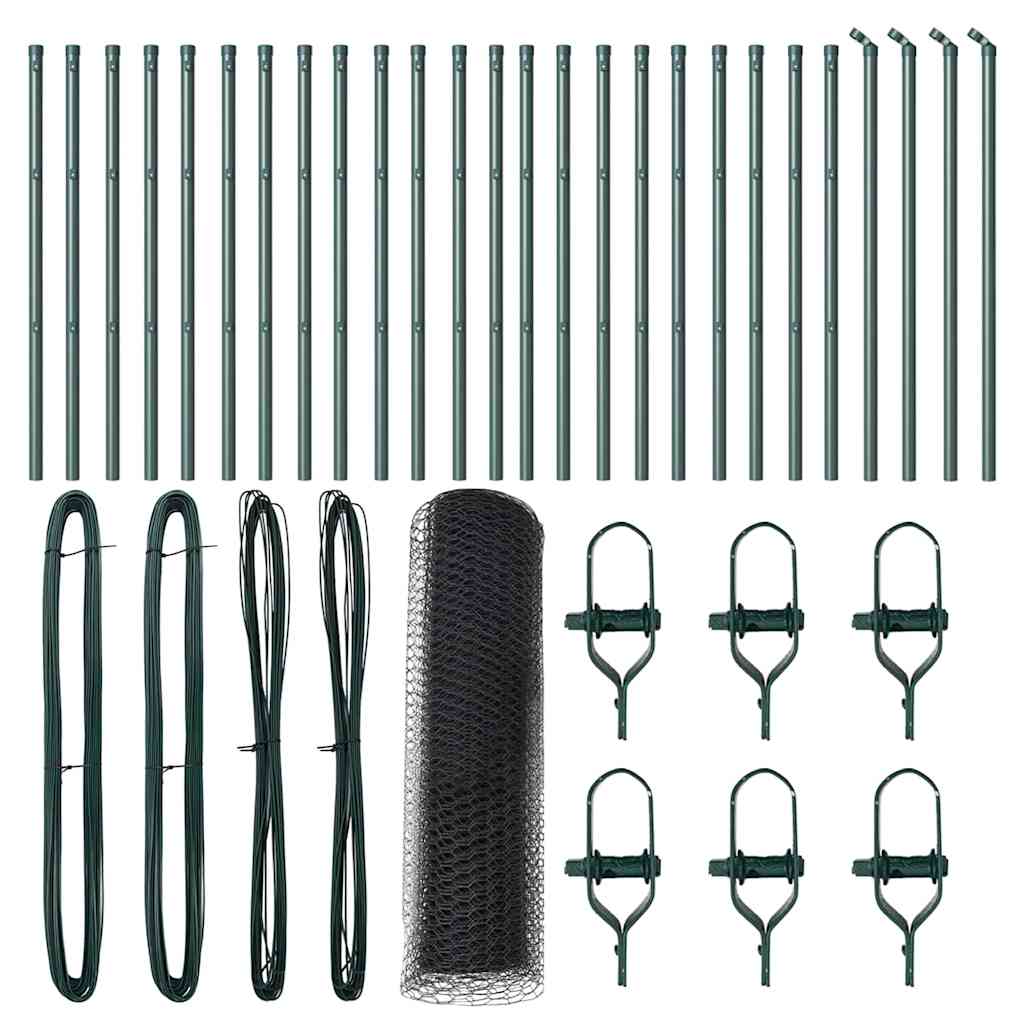 Zaunpfosten Grau 50 x 0,4 m (25 mm Netz) Stahl und PVC