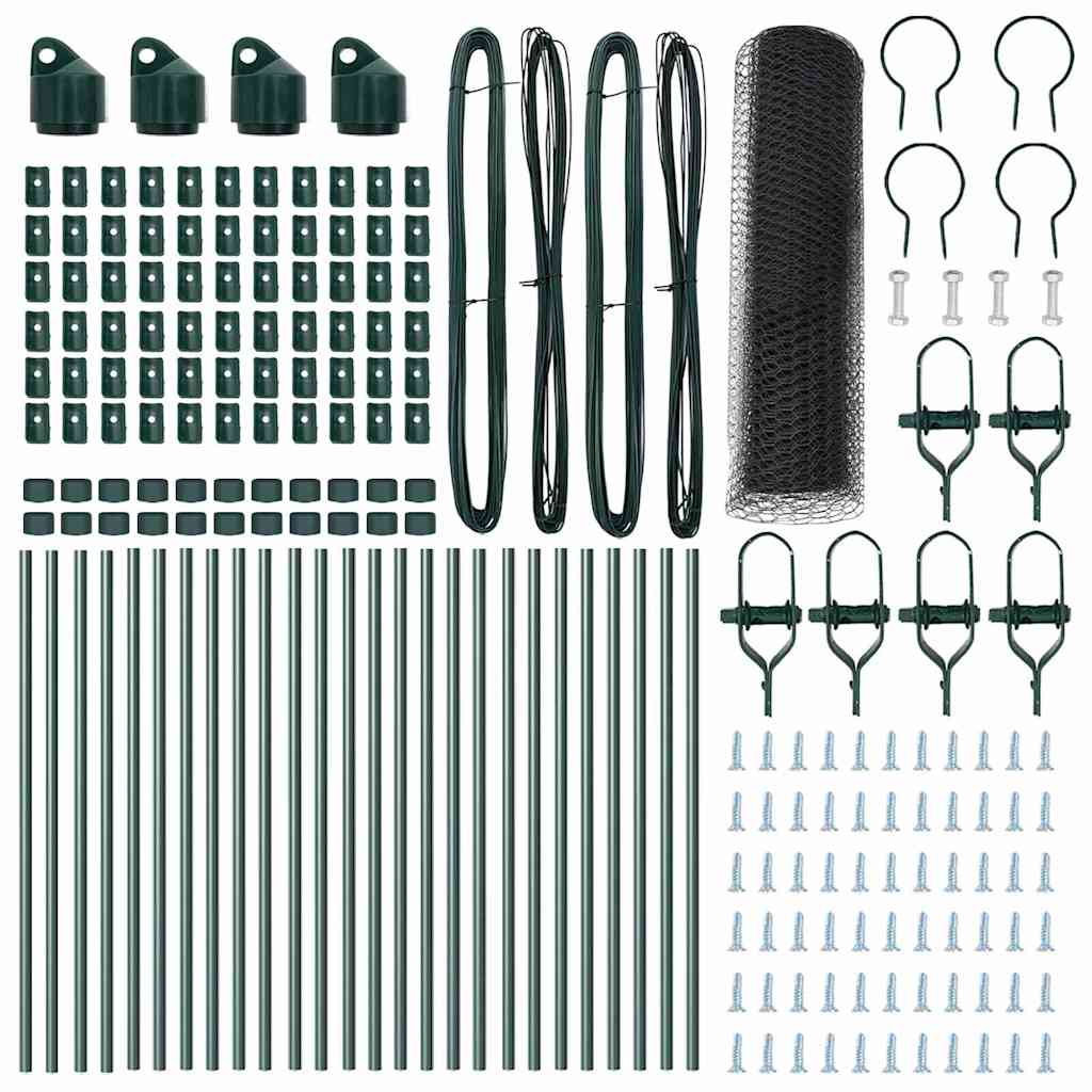 Zaunpfosten Grau 50 x 0,4 m (25 mm Netz) Stahl und PVC