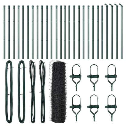 Zaunpfosten Grau 50 x 0,6 m (50 mm Gewebe) Stahl und PVC