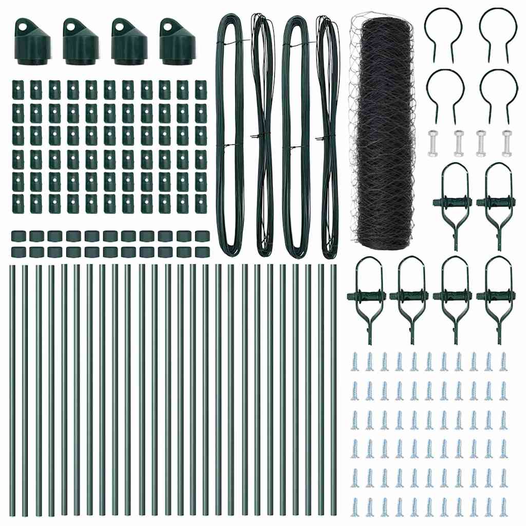 Zaunpfosten Grau 50 x 0,6 m (50 mm Gewebe) Stahl und PVC